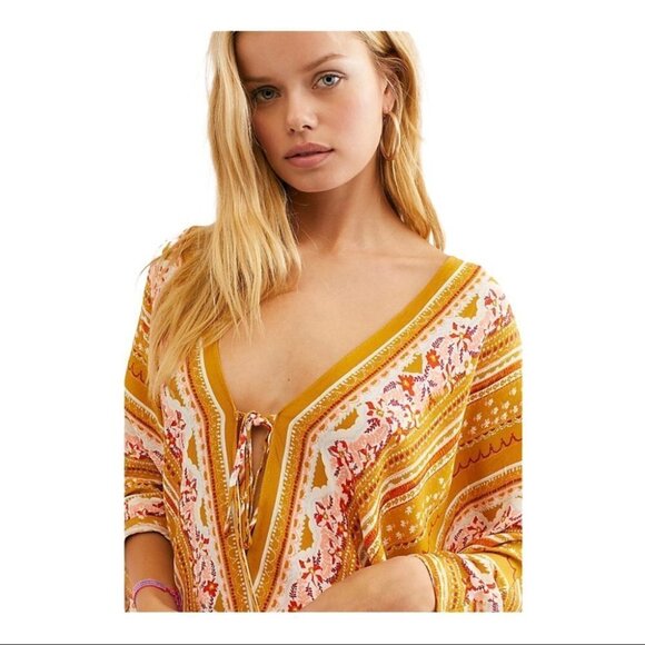 Free People For You Vneck Boho Bodysuit - Picture 3 of 5